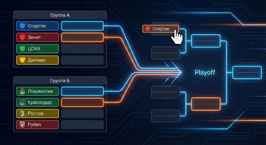 Группы + Плей-офф: Как объединить два этапа в один турнир