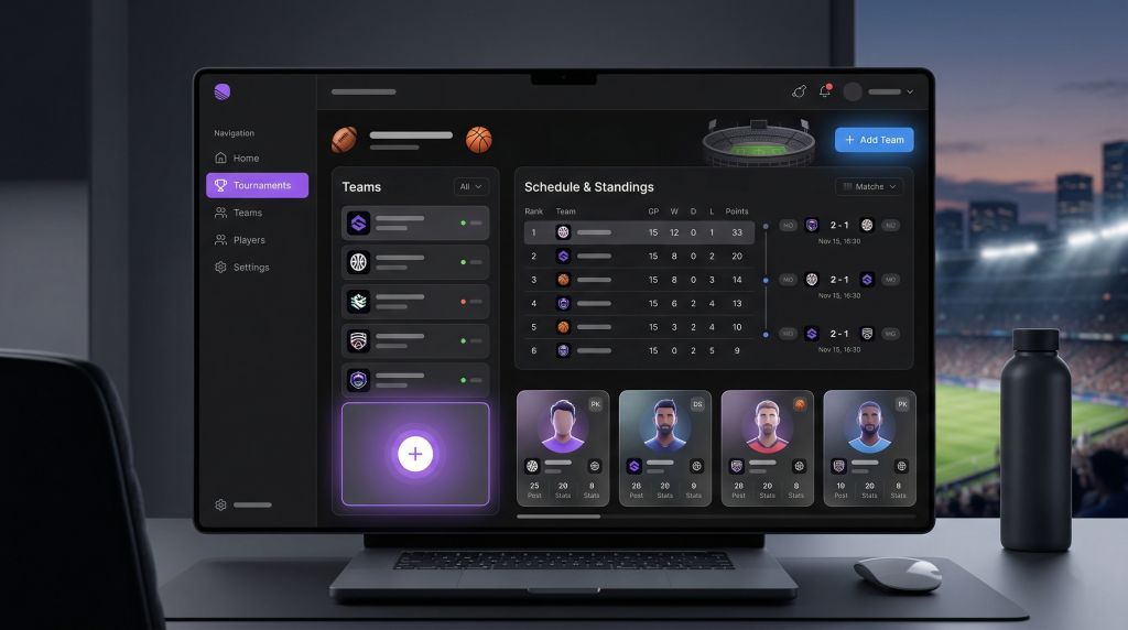 Добавление команд после составления расписания, страницы игроков и открытое автозаполнение дат — новое обновление Tournify